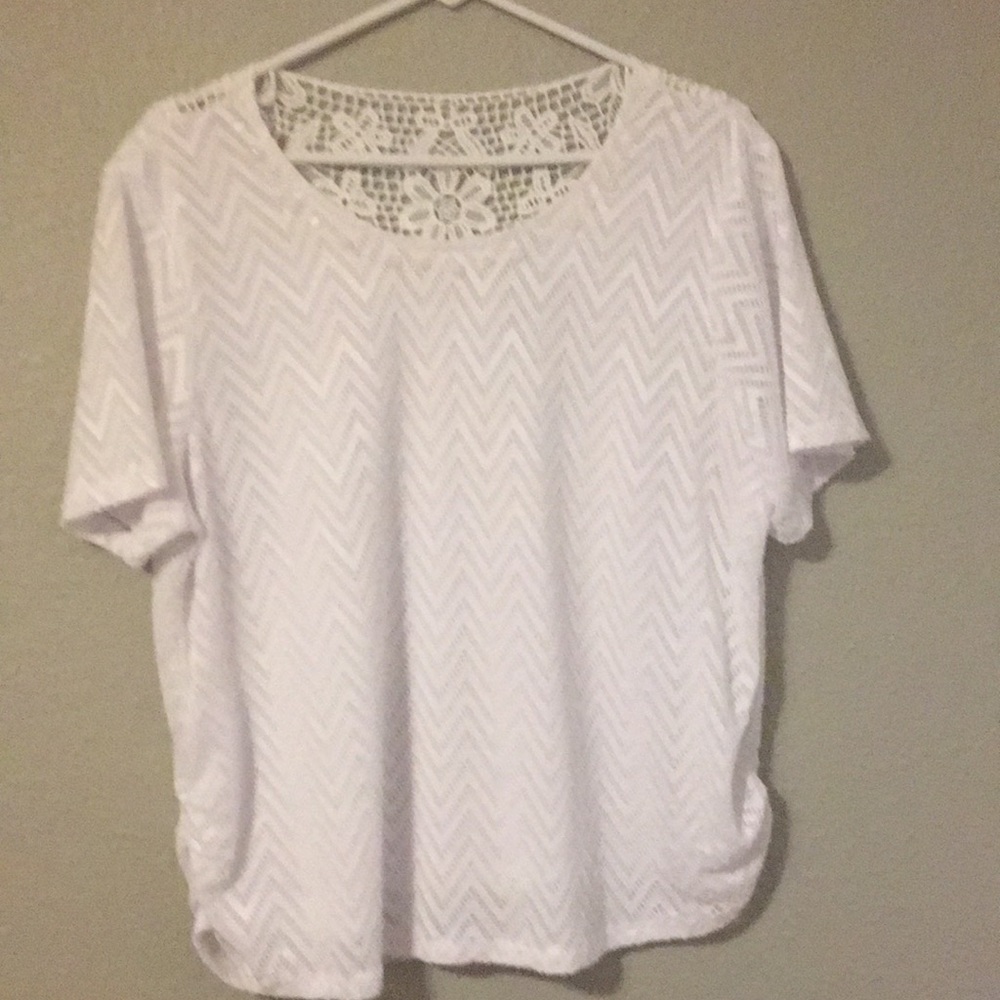 $5 Alfred Dunner blouse with lace size Petite Large
